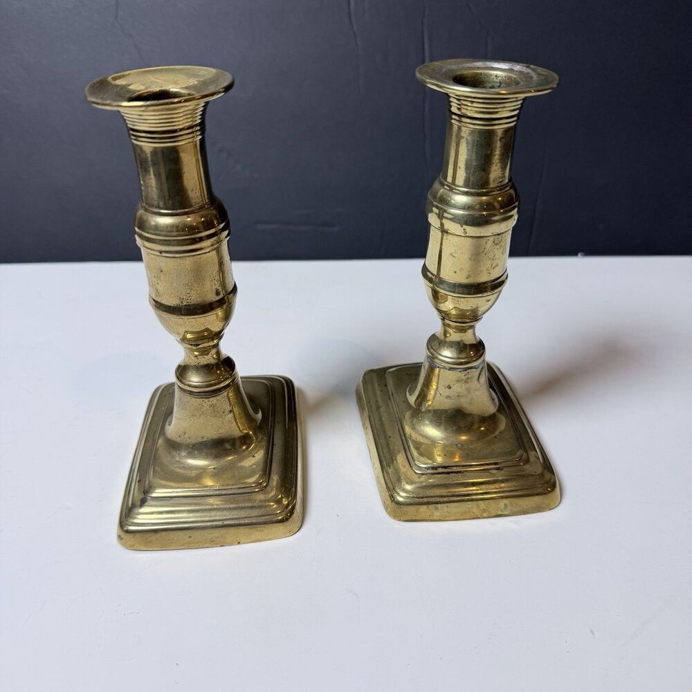 Antique Early 19th Century Georgian Brass Candlesticks – J.T. & Co.